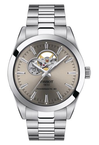 Tissot Gentleman Powermatic Open Heart Stainless Steel / Grey / Bracelet
